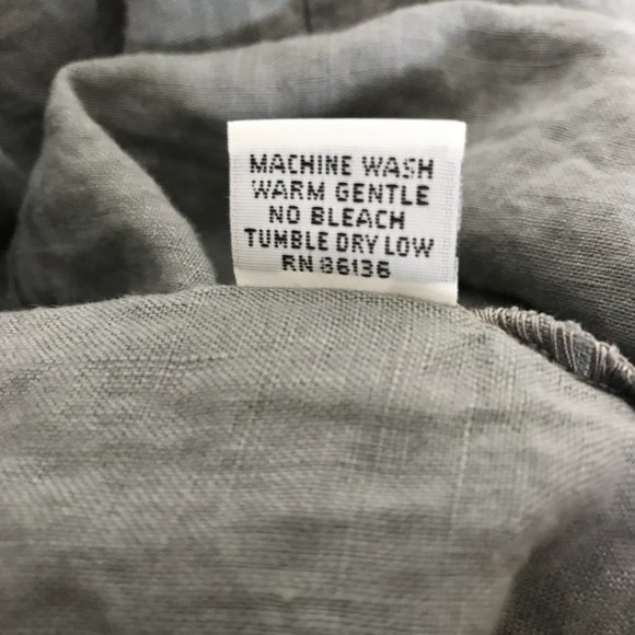 Bryn Walker 100% Linen Unstructured V Neck Wide Sleeve Lagenlook Maxi Dress Sz L - Picture 8 of 13